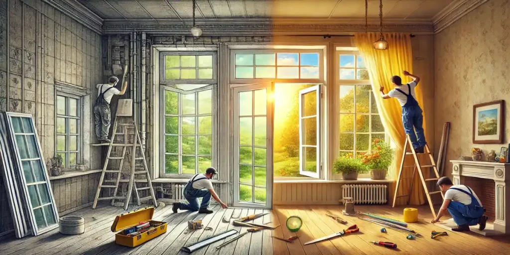 تعویض پنجره قدیمی با دوجداره